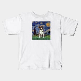 Starry Night Adapted to Include a Border Collie Kids T-Shirt